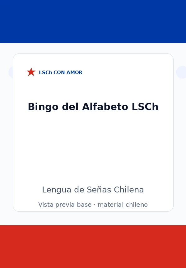 Vista previa del Bingo del Alfabeto en LSCh